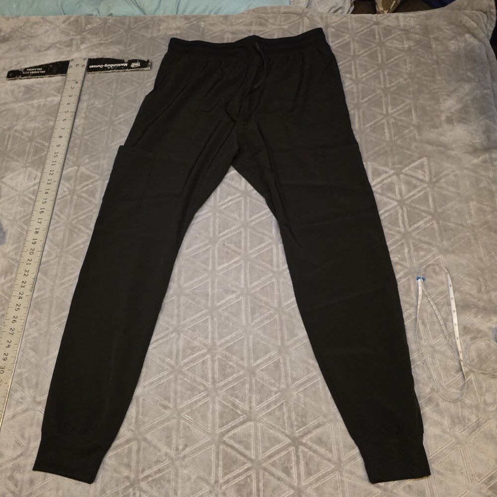Scrubaid Performance Women's Scrub Pants Black SZ L Cargo Joggers Elastic Waist - Picture 2 of 10